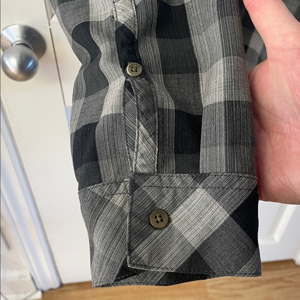 Icebreaker Departure II Merino Long Sleeve Shirt black grey plaid men’s size XL - Picture 5 of 15